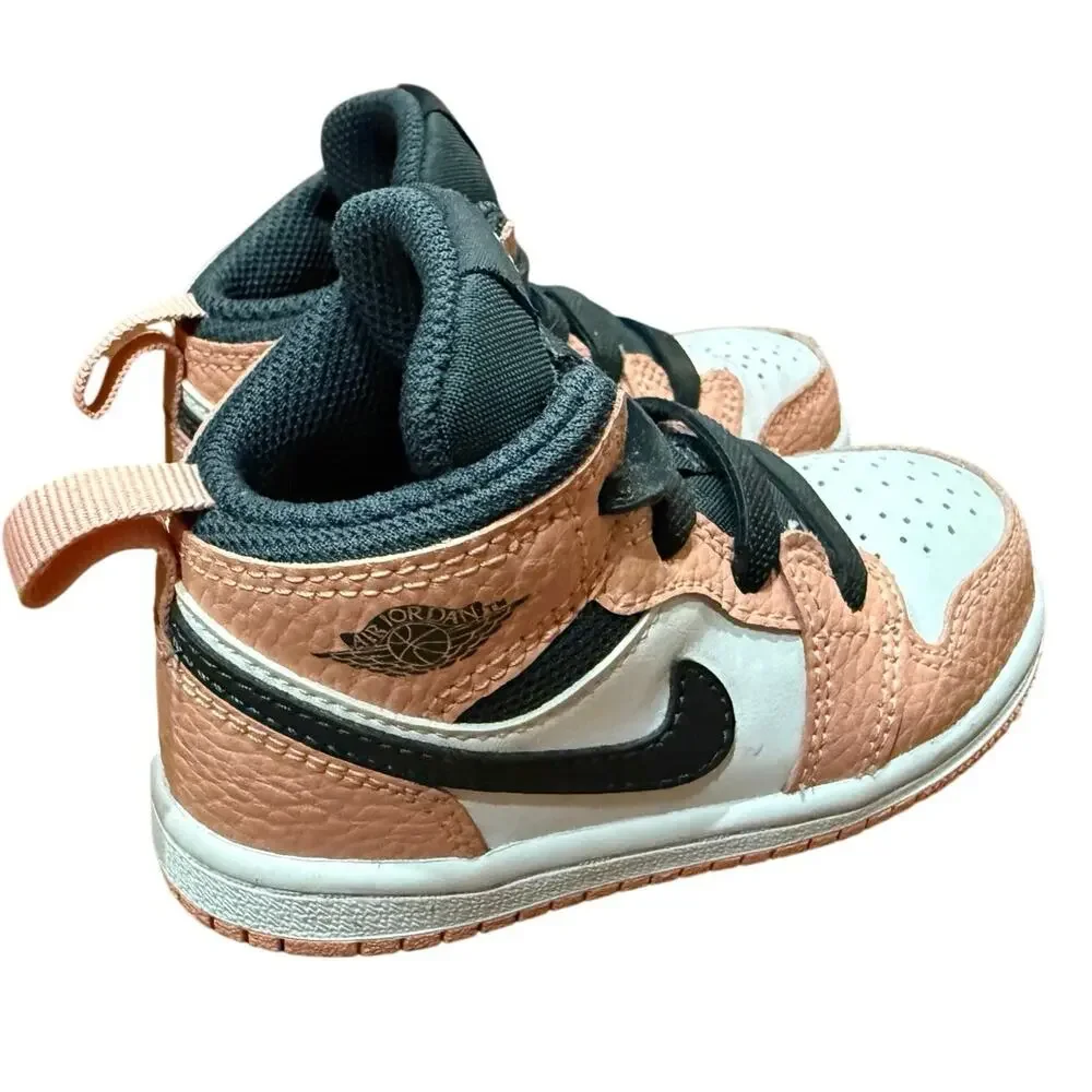 Nike Air Jordan 1 Mid GT Pink Quartz 7C Toddler Sneakers No Box Easy On Laces